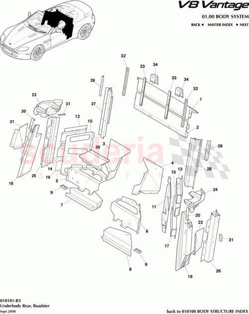 Part Diagram for Aston Martin 6G33L38559AB