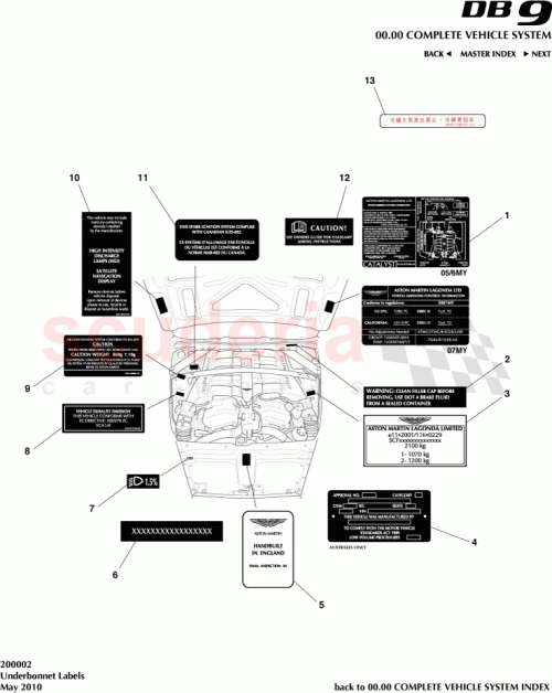 Part Diagram for Aston Martin 4G43-974427-CB/S