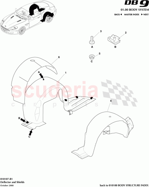 Part Diagram for Aston Martin 9G43-54279D22-AC