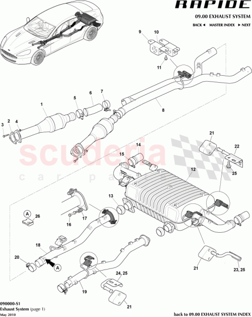 Part Diagram for Aston Martin FD43-5220-DA
