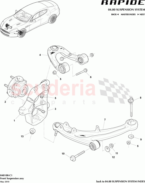 Part Diagram for Aston Martin AD43-3A052-AA