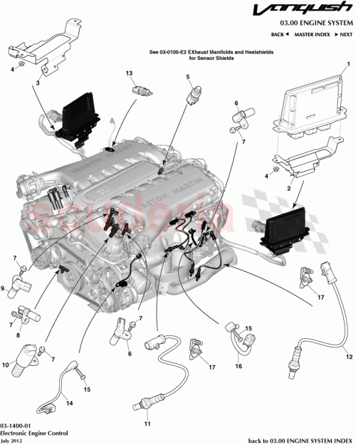 Part Diagram for Aston Martin 707144