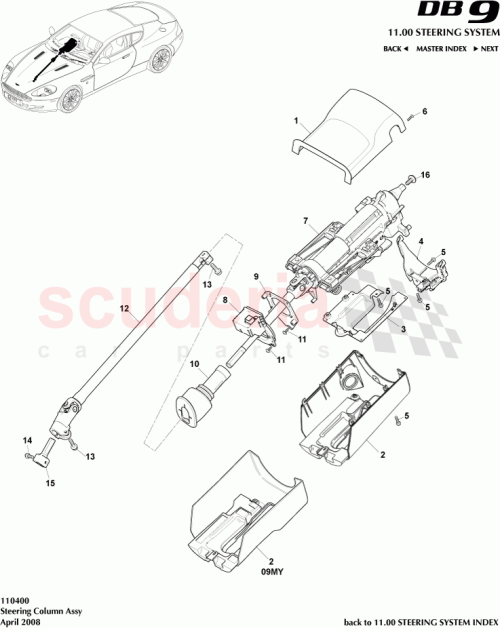 Part Diagram for Aston Martin 4G43-3D677-AA
