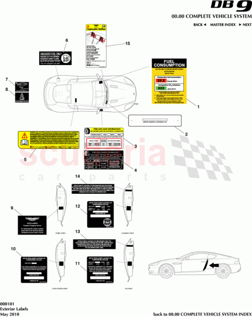 Part Diagram for Aston Martin 4G43-L915A01-BA