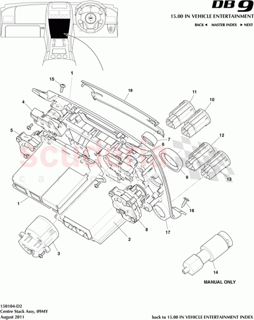 Part Diagram for Aston Martin AD33-2C418-DA