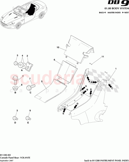 Part Diagram for Aston Martin 4G43-045E24-AAW