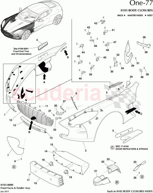 Part Diagram for Aston Martin DBYA02002-M