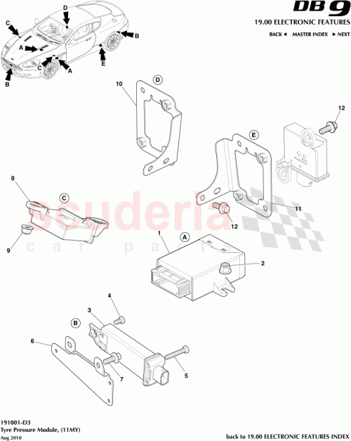 Part Diagram for Aston Martin AD43-370807-AF