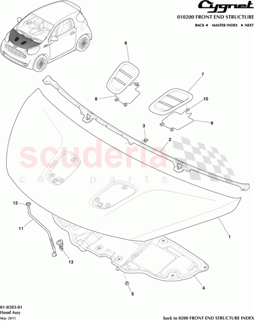 Part Diagram for Aston Martin 53454-74010