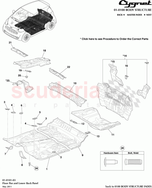 Part Diagram for Aston Martin 58149-74010