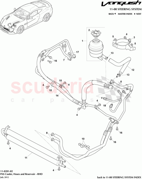 Part Diagram for Aston Martin 4G43-3489-AD
