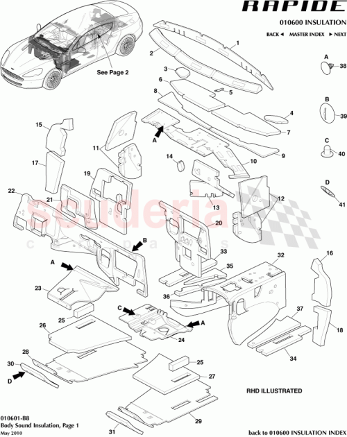 Part Diagram for Aston Martin AD43015A22AA