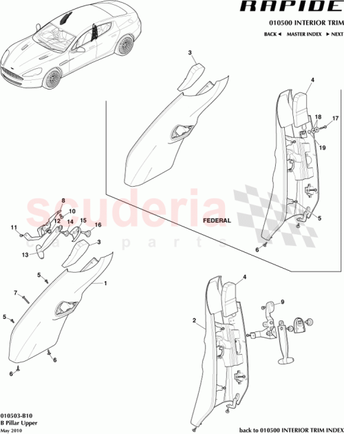 Part Diagram for Aston Martin 704619