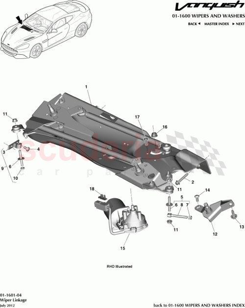 Part Diagram for Aston Martin DG43-17508-AA