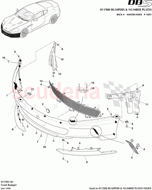 Part Diagram for Aston Martin 8D33-8156-BB