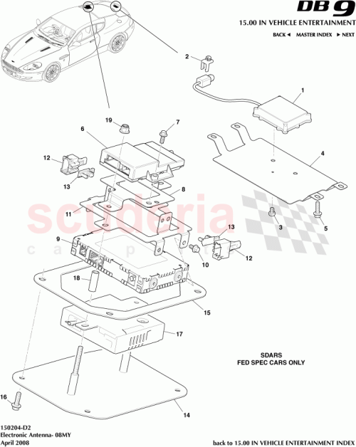 Part Diagram for Aston Martin 8G43-10E921-CA