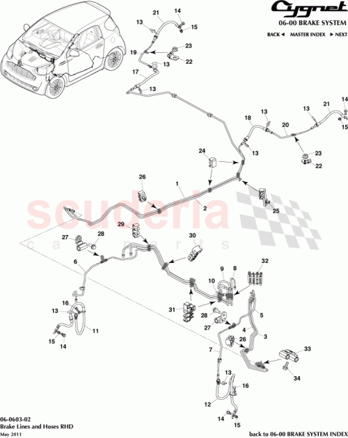 Part Diagram for Aston Martin 91671-A0616