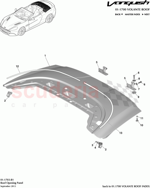 Part Diagram for Aston Martin ED33-L501A00-AD