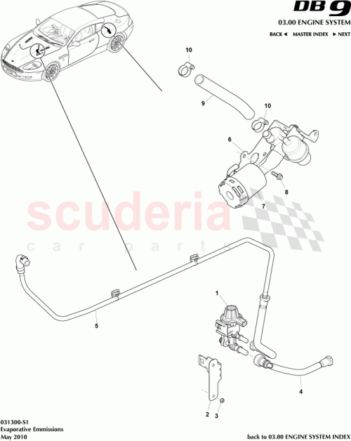 Part Diagram for Aston Martin 4G43-9D653-AA