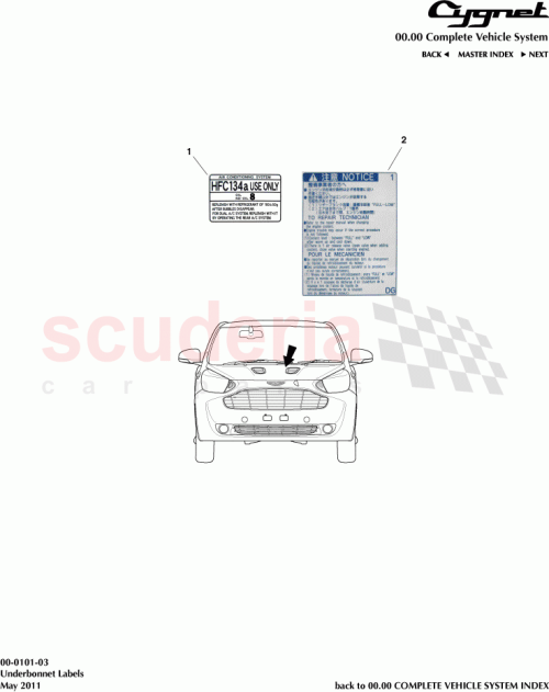 Part Diagram for Aston Martin 11285-33050