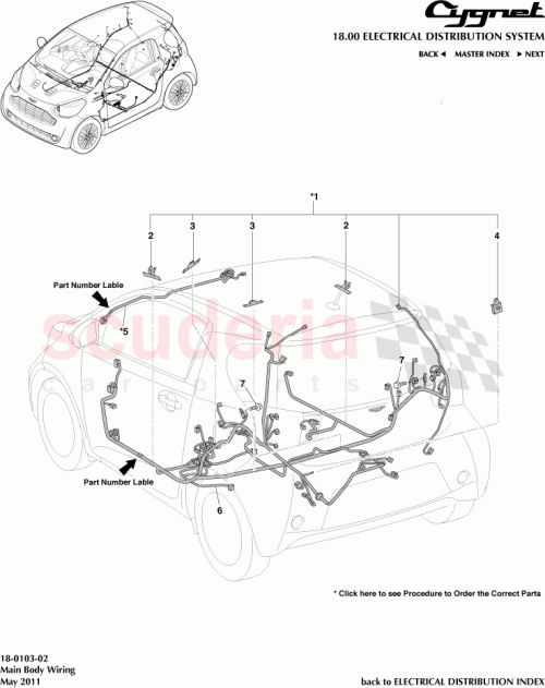 Part Diagram for Aston Martin 82161-74111