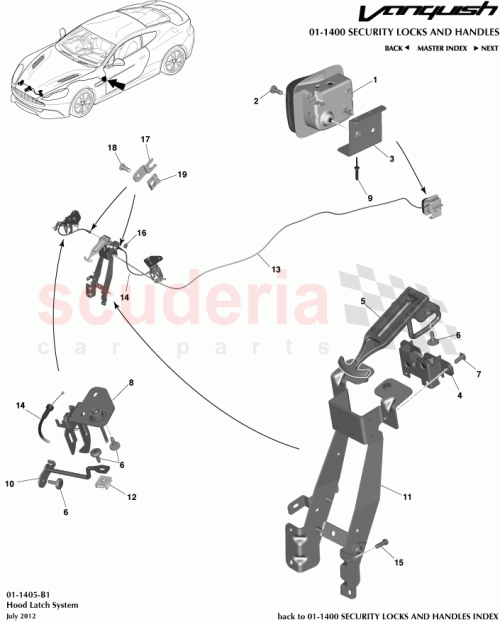 Part Diagram for Aston Martin CD33-16K662-AB