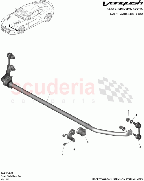 Part Diagram for Aston Martin DD33-5484-AA