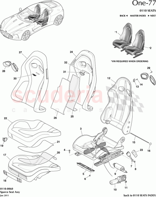 Part Diagram for Aston Martin 610260105