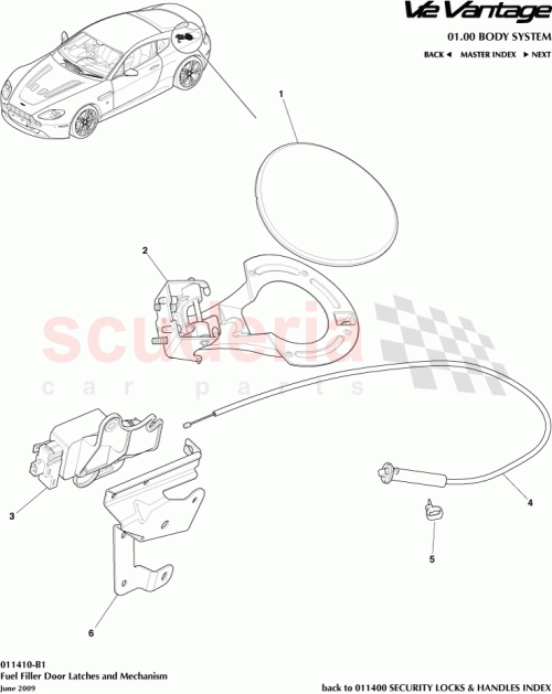 Part Diagram for Aston Martin 6G33-C405A02-BA