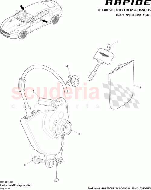 Part Diagram for Aston Martin 704443