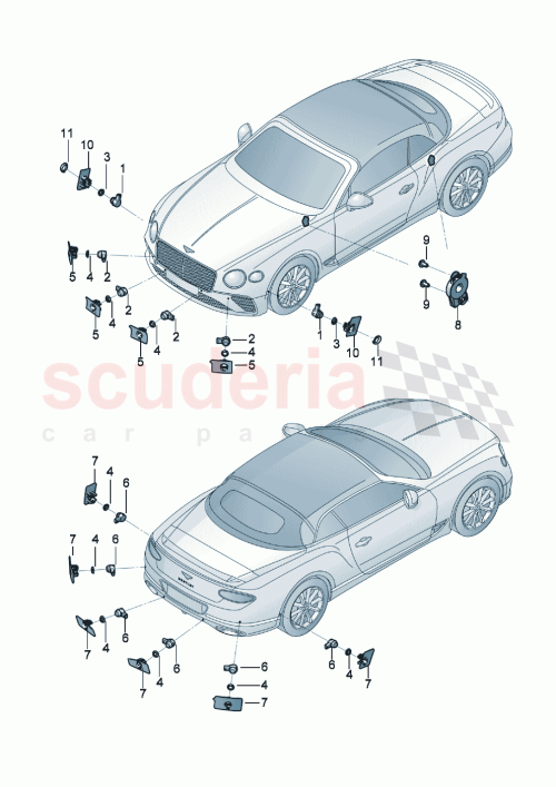 Part Diagram for Bentley 3SD 919 289 B