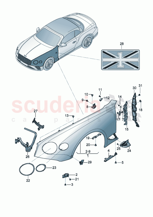 Part Diagram for Bentley 3SD810680D