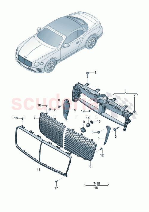 Part Diagram for Bentley 3SD807962A