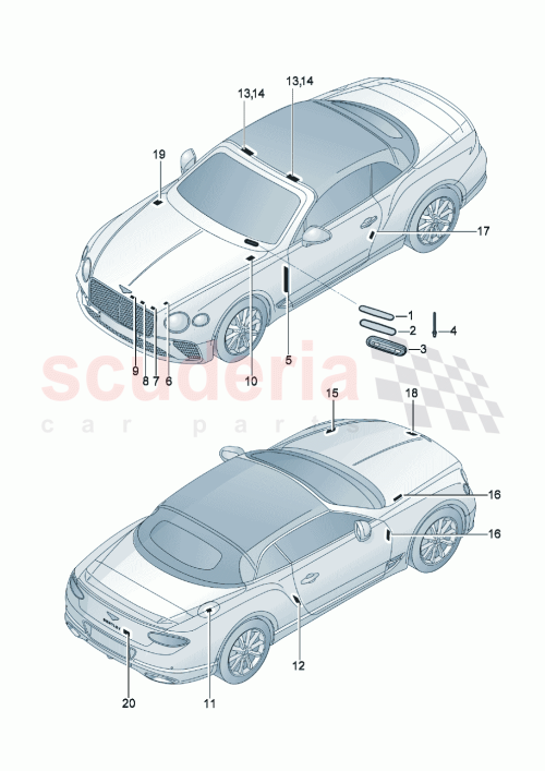 Part Diagram for Bentley 3SA 000 101 B