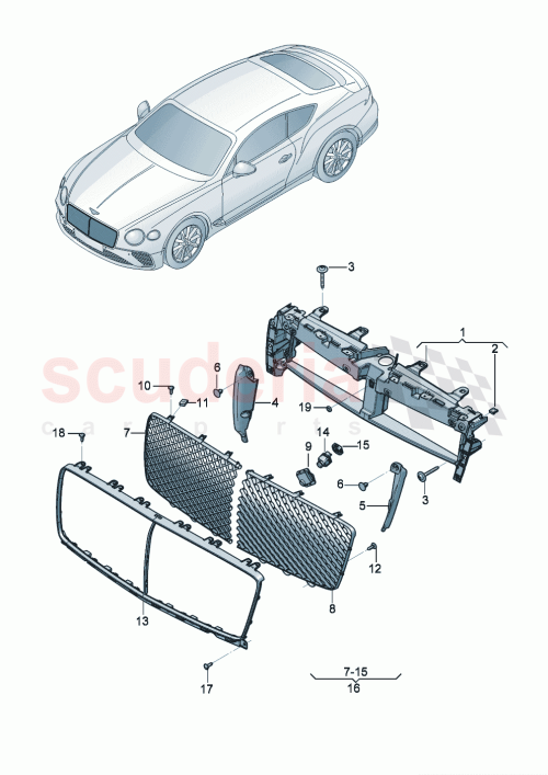 Part Diagram for Bentley 3SD 853 597 AA