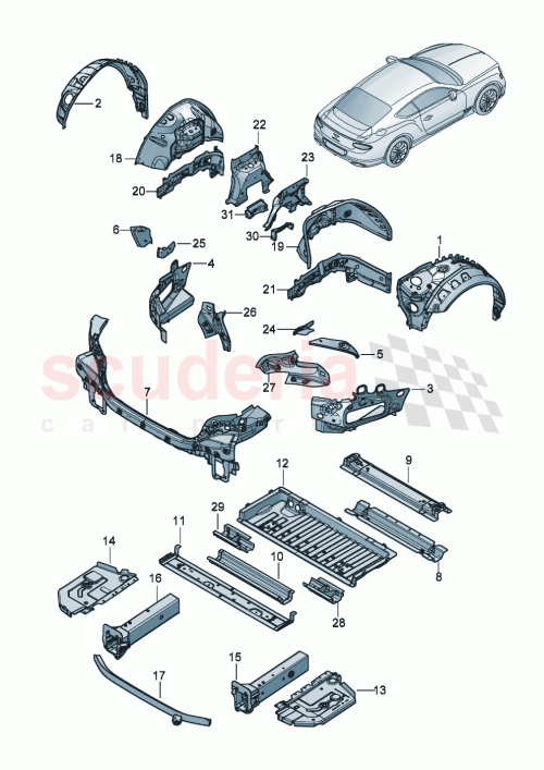 Part Diagram for Bentley 3SD809503A
