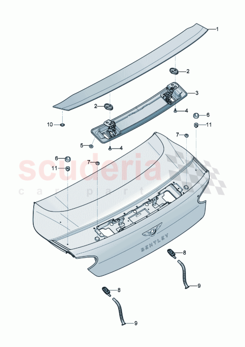 Part Diagram for Bentley 3SD827931E
