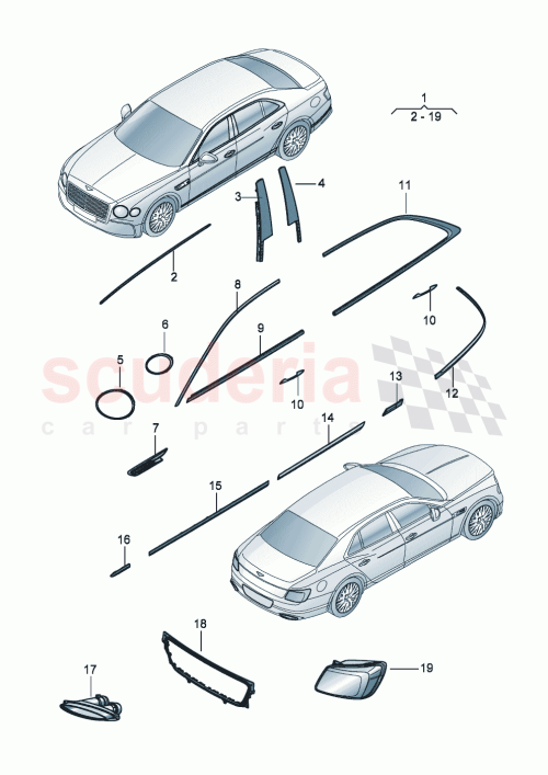 Part Diagram for Bentley 3SE807050A