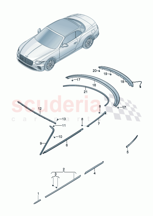 Part Diagram for Bentley 3SD837643