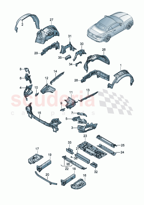 Part Diagram for Bentley 3SD802368F