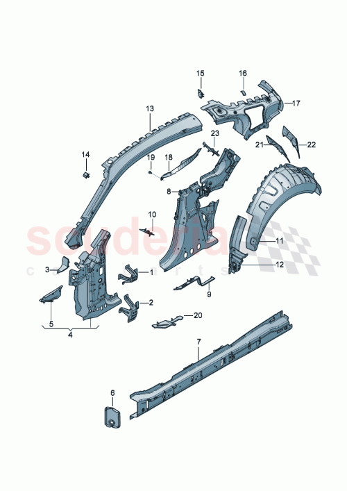 Part Diagram for Bentley 3SD809751M