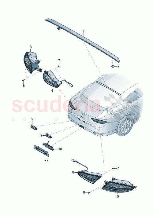 Part Diagram for Bentley 3SD945087J