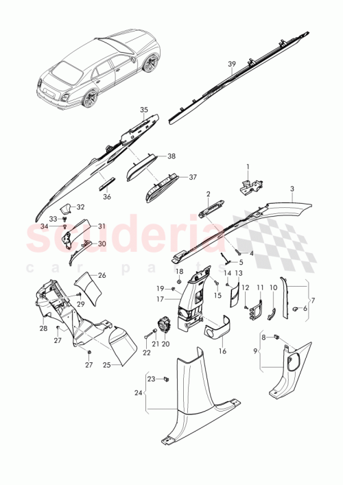 Part Diagram for Bentley 3Y5 867 894 B