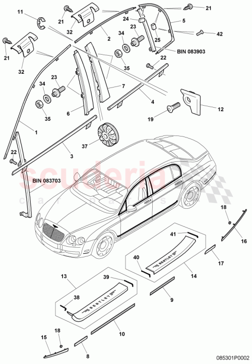 Part Diagram for Bentley 3W5853540D