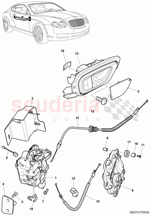 Part Diagram for Bentley 3W8837307A