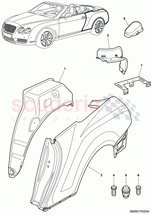 Part Diagram for Bentley 3W7809603G