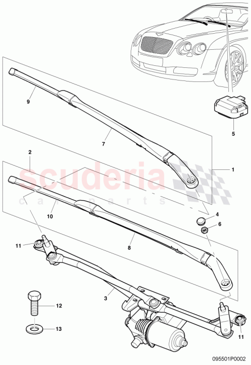 Part Diagram for Bentley 3W1955425D