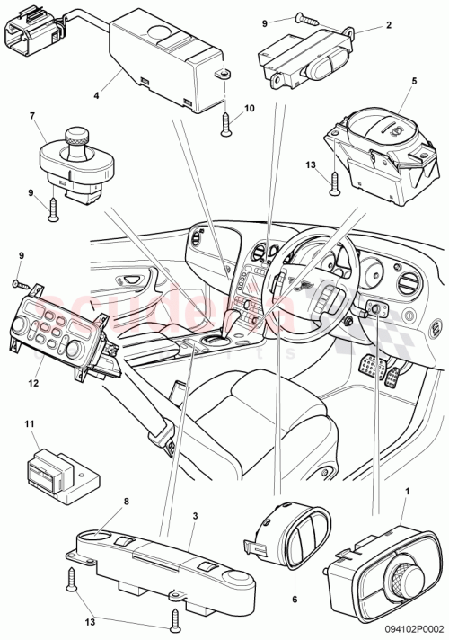 Part Diagram for Bentley 3W0959565C
