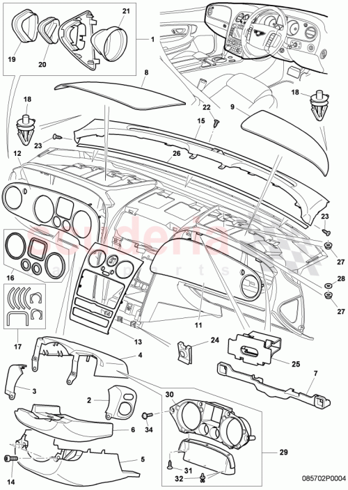 Part Diagram for Bentley 3W2857345C