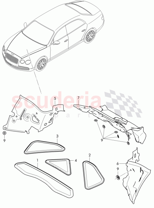 Part Diagram for Bentley 3W0 863 802 L